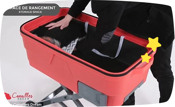 Interior amplio de la maleta La Multi, ideal para organizar cosas del bebé durante el viaje