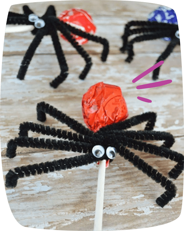 Manualidades-de-Halloween-para-niños-arañas con sorpresa