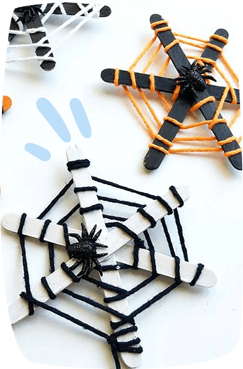 Manualidades-de-Halloween-para-niños-telarañas