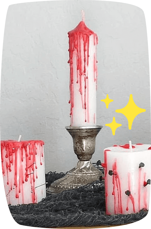 Manualidades-de-Halloween-para-niños-velas-ensangrentadas