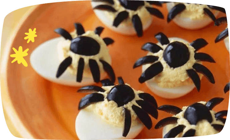 Recetas-de-Halloween-fáciles-para-niños-huevos-de-araña