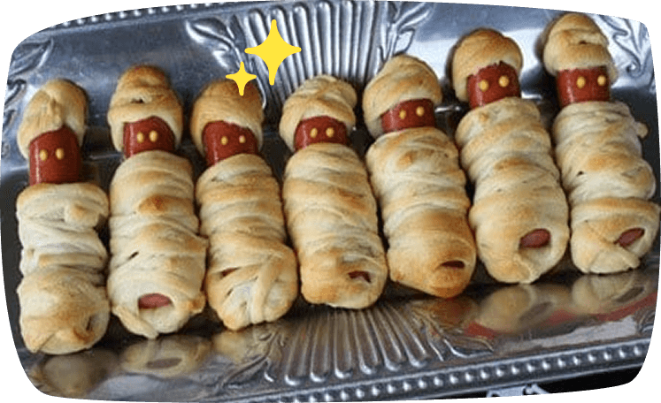 Momias de salchichas y masa de hojaldre