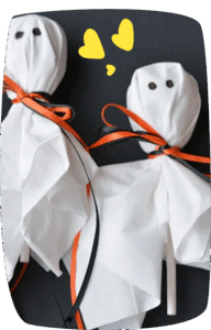 manualidades de Halloween para niños piruleta fantasma