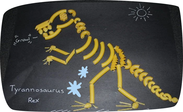 dinosauro con pasta