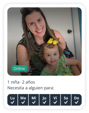 Perfil de padre/madre en Sitly buscando niñera para una niña de 2 años