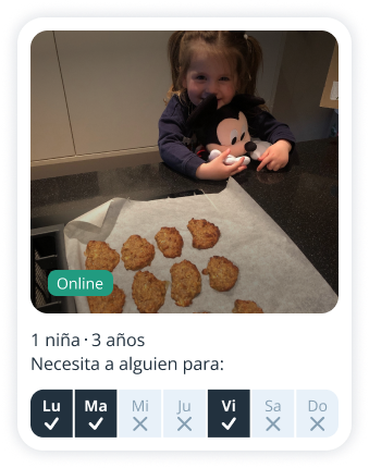 Perfil de padre/madre en Sitly buscando niñera para una niña de 3 años