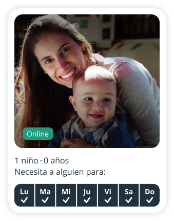 Perfil de padre/madre en Sitly buscando niñera para un bebé