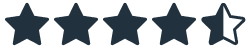 Calificación de 4 estrellas y media, estrellas negras