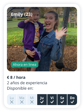 Perfil de niñera de Emily, 23 años, disponible en Sitly