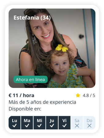 Perfil de niñera de Estefanía, 34 años, disponible en Sitly