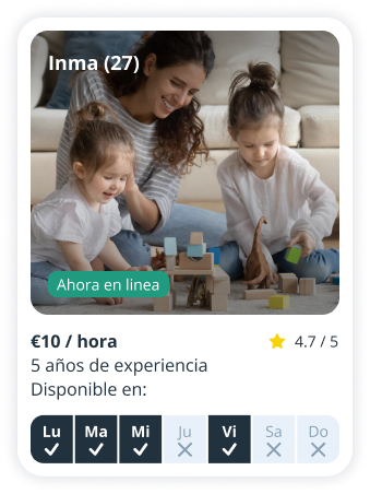 Perfil de niñera de Inma, 27 años, disponible en Sitly